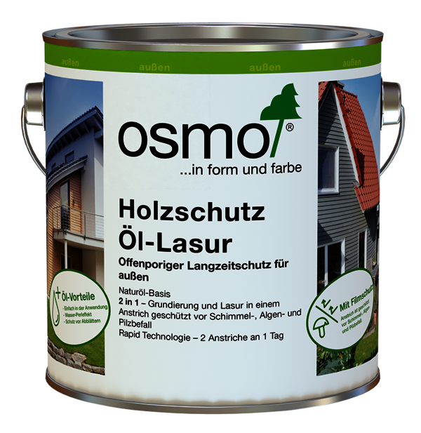 Osmo Holzschutz Öl-Lasur 903 Basaltgrau für die Behandlung der Ferienhäuser mit dem Fassadenholz CONO auf Rügen – Referenz