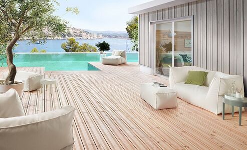 Wooden deck boards create a special atmosphere
