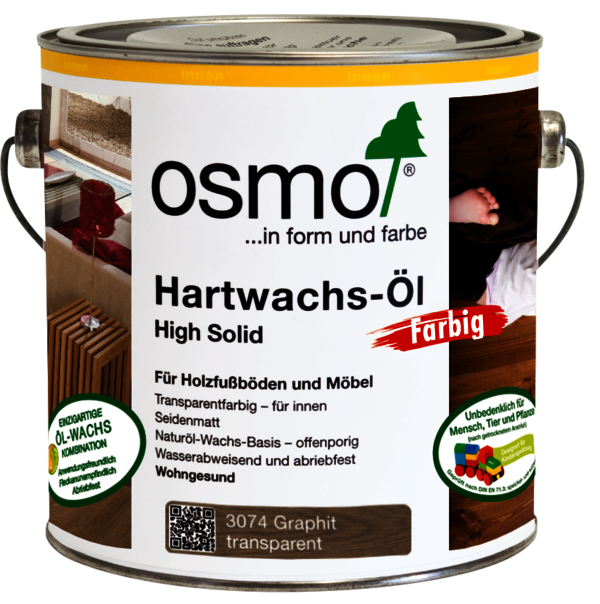 Osmo Hartwachs-Öl in 3074 Graphit transparent findet Verwendung auf Holzoberflächen im Ketteler Hof in Haltern