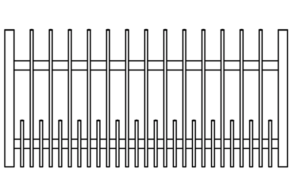 Osmo Niedrigzaun Alu-Fence Square - 180 x 89 cm Element