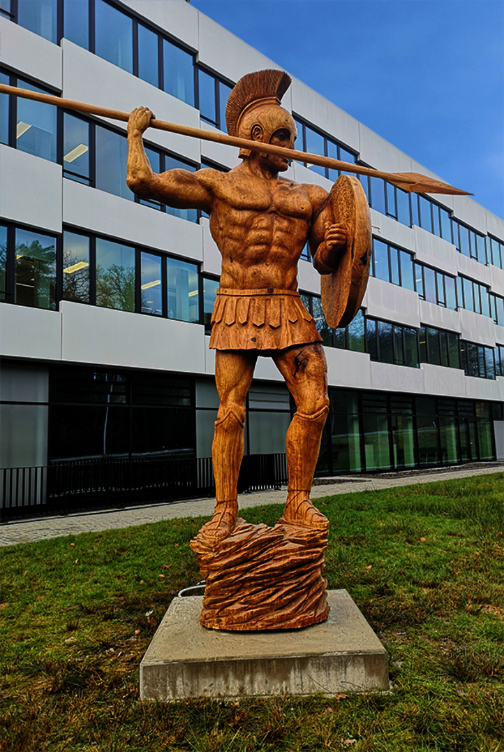 Res Hofmann's wooden sculpture of a Roman solider is coated with Osmo UV-Schutz-Öl