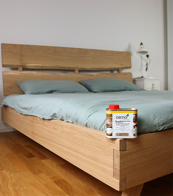 Osmo News – Fabian Bau verwendet TopOil gerne für Projekte, wie für den Bau des Bettes aus Holz