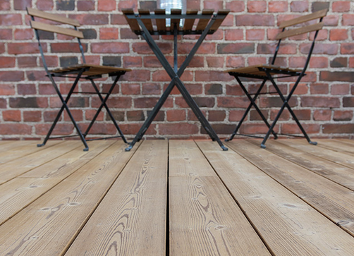 Holzterrasse Thermoholz Fichte Slide