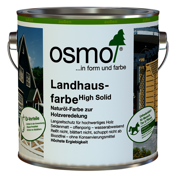 Osmo Landhausfarbe eignet sich für Strandhäuser und Tiny Houses um denen einen guten und farbenfrohen oder gedeckten Anstrich zu geben - Referenz