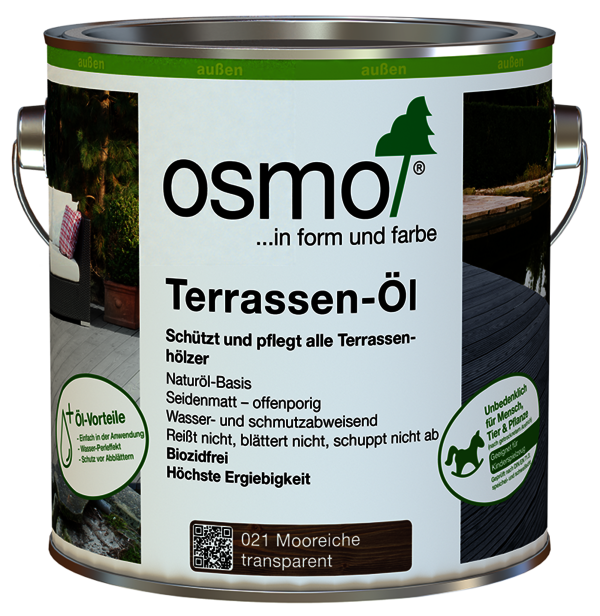 Osmo decking care with Osmo Terrassen-Öl in Bog Oak transparent