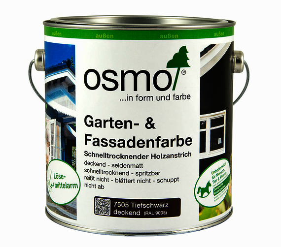 Osmo Garten- und Fassadenfarbe eignet sich für Holzoberflächen und Spielgeräte im Außenbereich.