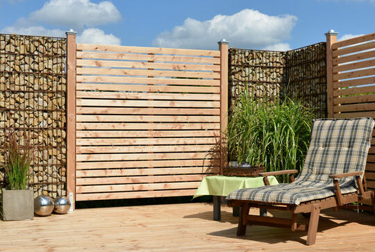 Osmo privacy screen Rhombus with wooden post
