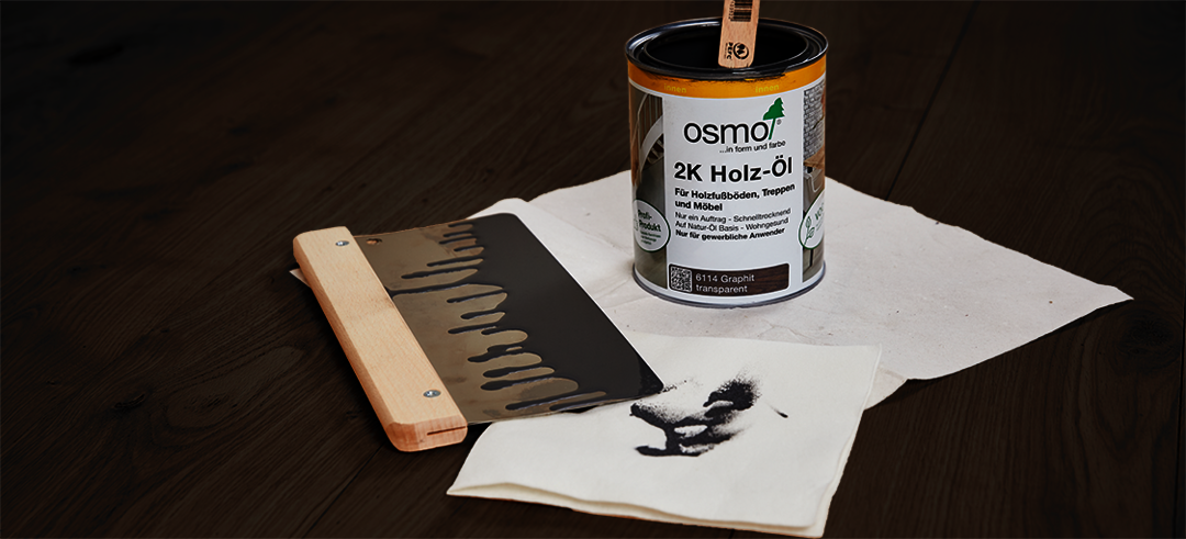 Osmo 2K Holz-Öl application - leave the oil to dry for approximately 24 hours