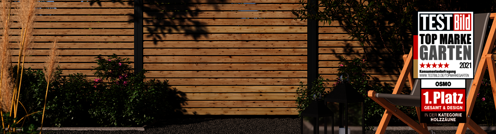 Osmo privacy screen Rondo made of wood in the garden