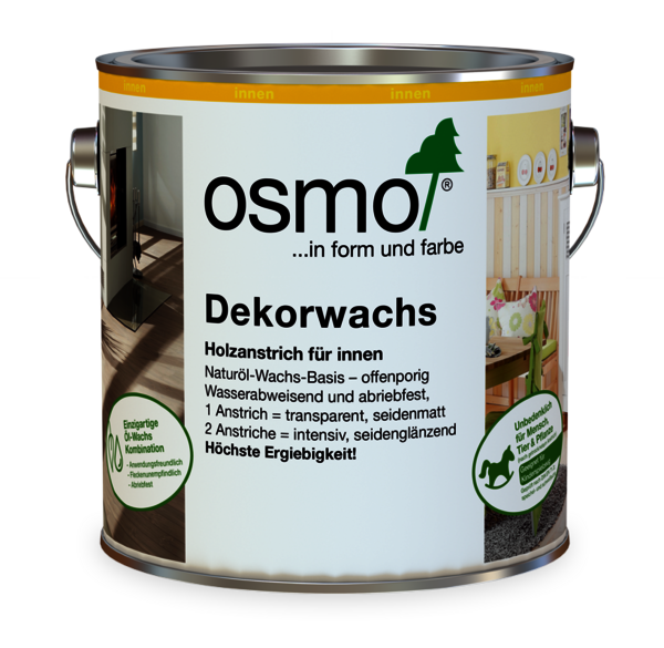 Osmo Dekorwachs n various colours for your furniture - easy-to-use and safe for children and pets.