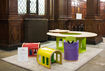Ausgestellte Kindermöbel in bunter Sonderfarbe von Osmo Dekorwachs – hergestellt von Steuart Padwick