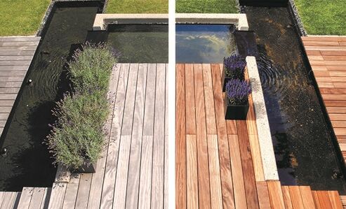 De-grey wooden decking