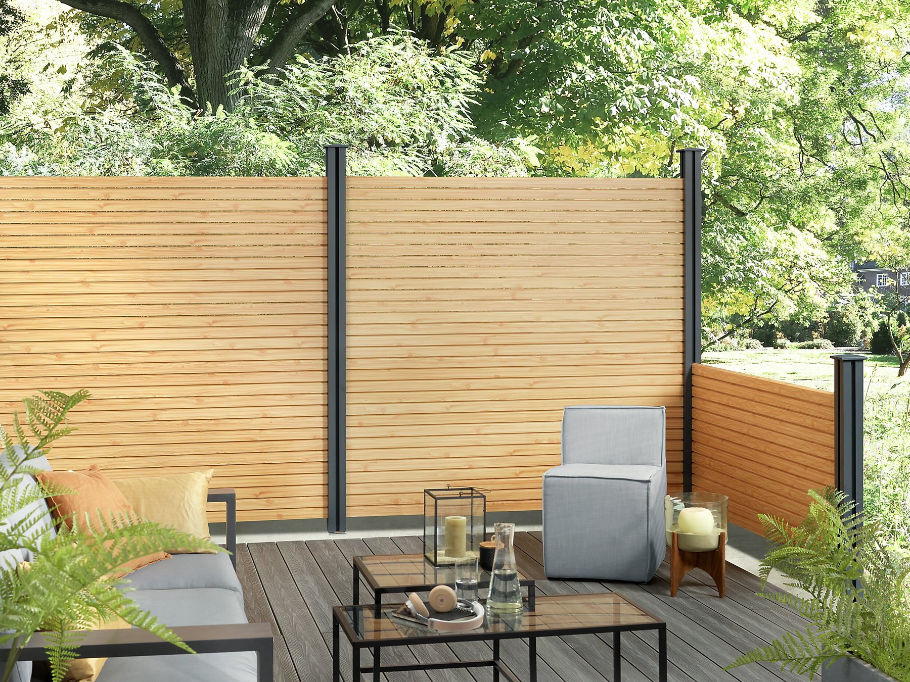 Alu Fence Rhombus - Lärche