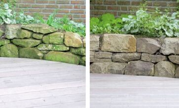 Vor und nach der Auffrischung der Terrasse mit Osmo Produkten