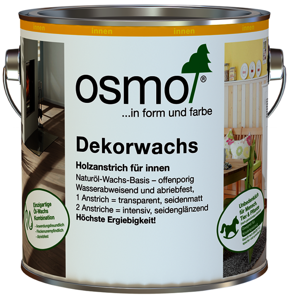 Osmo Dekorwachs eignet sich optimal für Möbel und Kinderspielzeuge im Kinderzimmer. Unbedenklich für Menschen und Tiere.