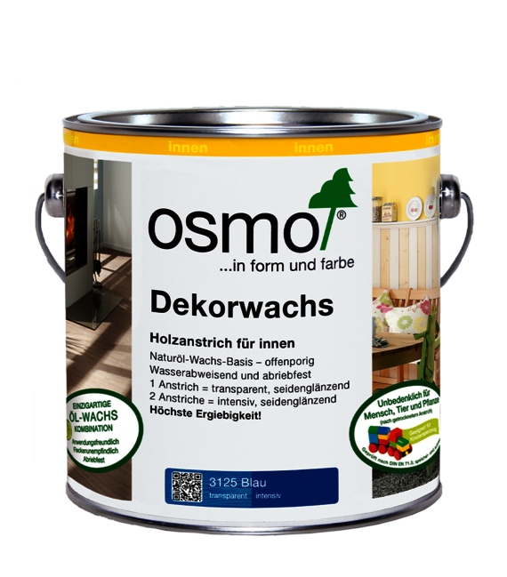 Osmo News – Dekorwachs in 3125 Blau als trendfarbe 2020. Kinderspielzeuge und Möbel aus Holz verschönern.