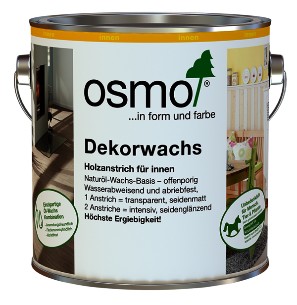 Osmo Dekorwachs für transparent oder intensiv farbige Holzoberflächen