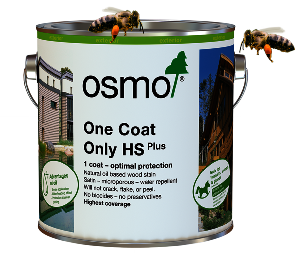 Osmo bienenfreundlicher Anstrich Einmal-Lasur HS Plus für den Außenbereich - für Gartenhäuser, Carports, Holzfassaden und Gartenmöbel