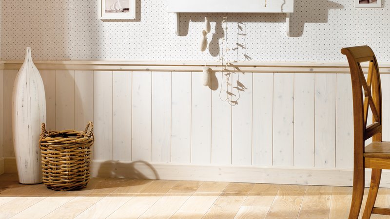 Profilholz Fichte Weiss Transparent 