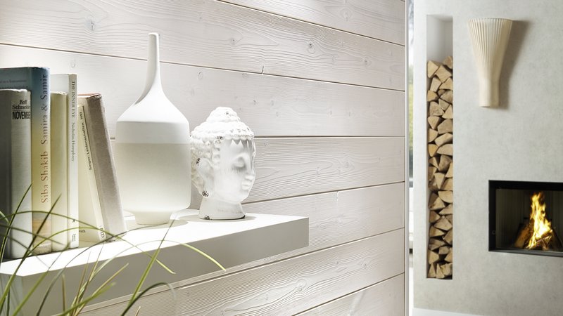 Profilholz Fichte Gebürstet Weiss Matt