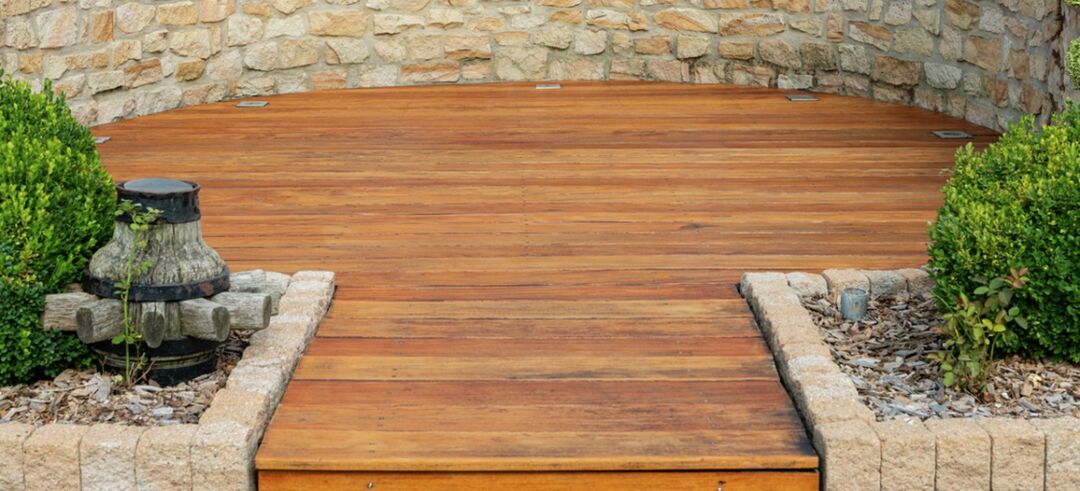 De-grey wooden decking