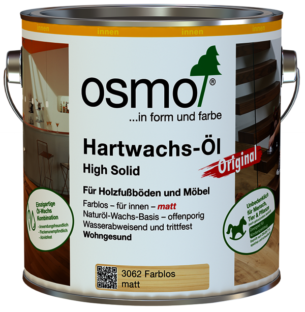 Osmo Hartwachs-Öl Original protects and maintains the flooring in Hotel Salto Chico in National Park in Chile against temperature changes and wear.