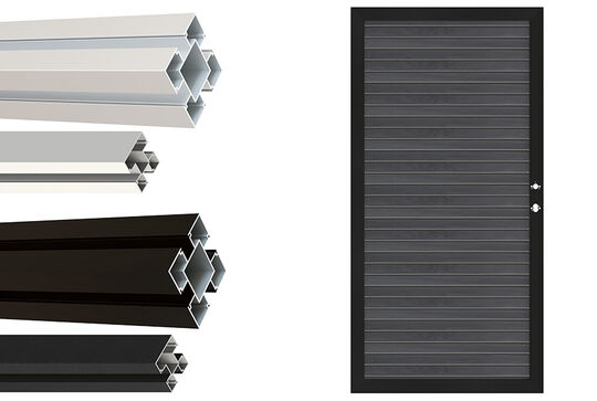 Gate in grey for Osmo Multi-Fence Cube - Posts in the colours aluminium and aluminium anthracite