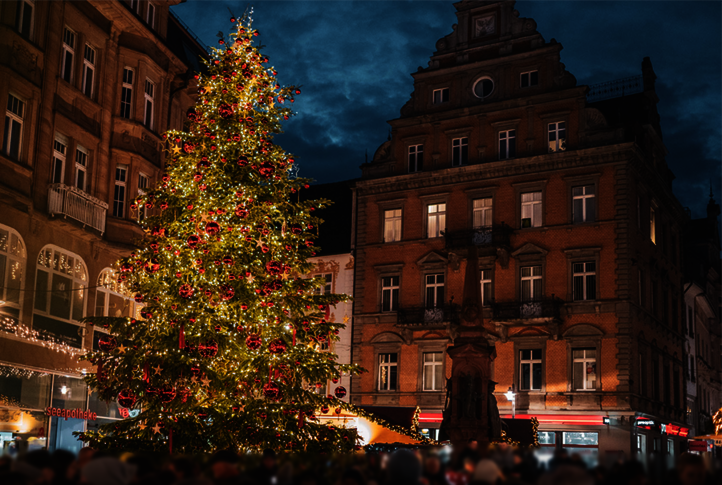 Christbaum auf dem Weihnachtsmarkt in Konstanz