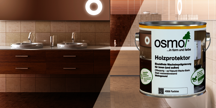 Osmo Holzprotektor - a biocide-free wax impregnation for use in wet rooms