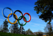 Olympiapark in London mit den berühmten fünf Ringen