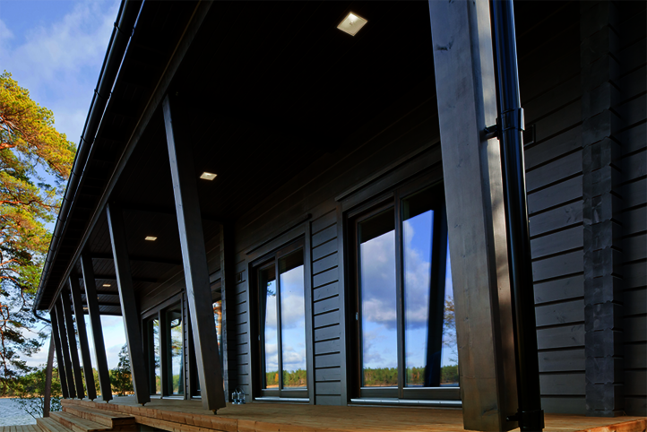 Entrance area of a Finnish weekend get-away house