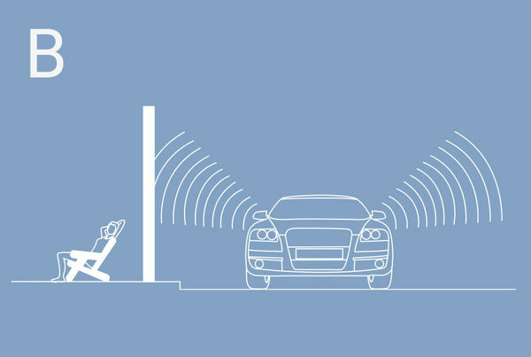 Osmo privacy fencing Forsdal variation B with absorbing sound protection