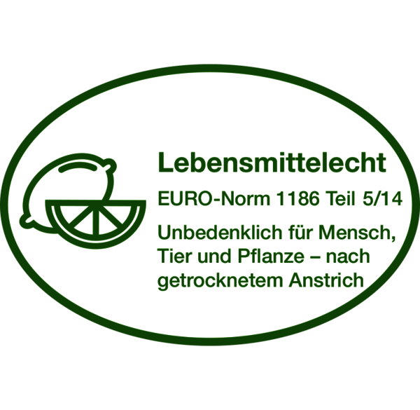 Osmo TopOil-Dose - nur mit dem Stempel für Lebensmittelechtheit. Unbedenklich für Mensch, Tier und Pflanzen.