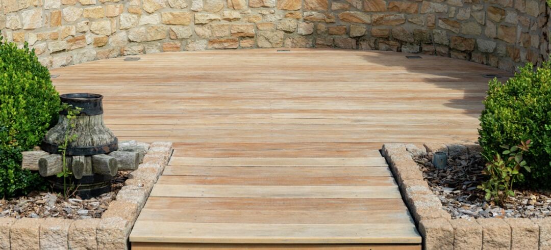 De-grey wooden decking