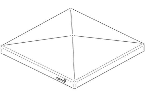 Osmo Sichtblenden - Pfosten - Pfostenkappe Pyramide aus Aluminium für Aluminiumpfosten Typ B und C