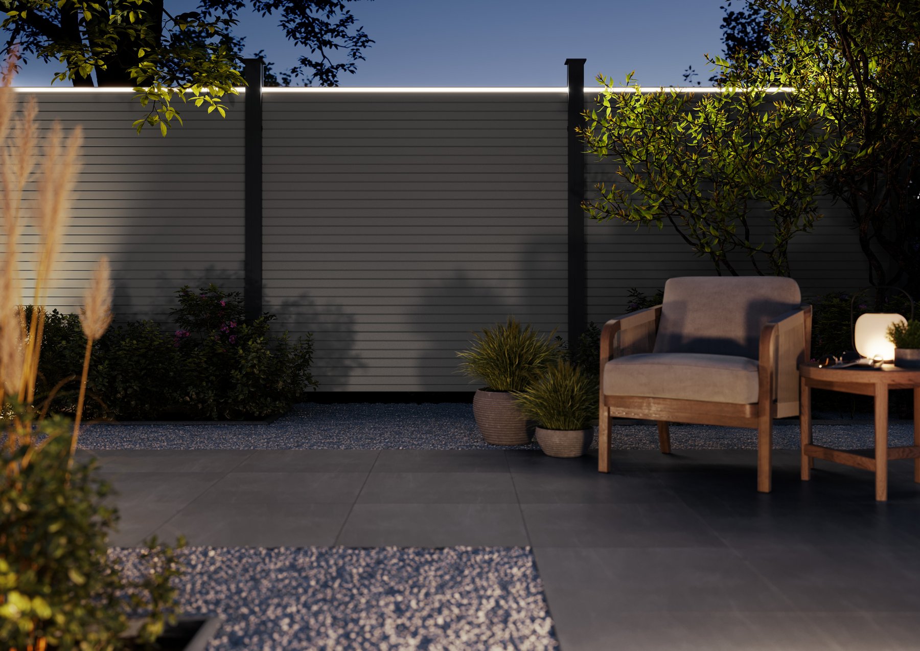 Alu Fence Cube - Lichtprofil Oben 