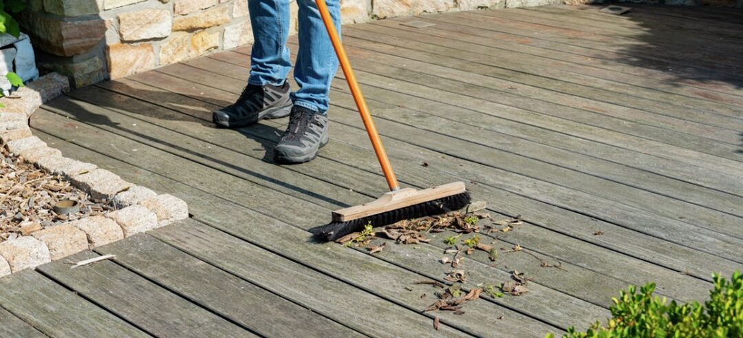 De-grey wooden decking