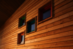 Wooden window frame in various Landhausfarbe and Holzschutz Öl-Lasur colour mixtures