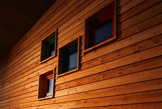Holzfenster in verschiedenen Landhausfarbe und Holzschutz Öl-Lasur Mischtönen