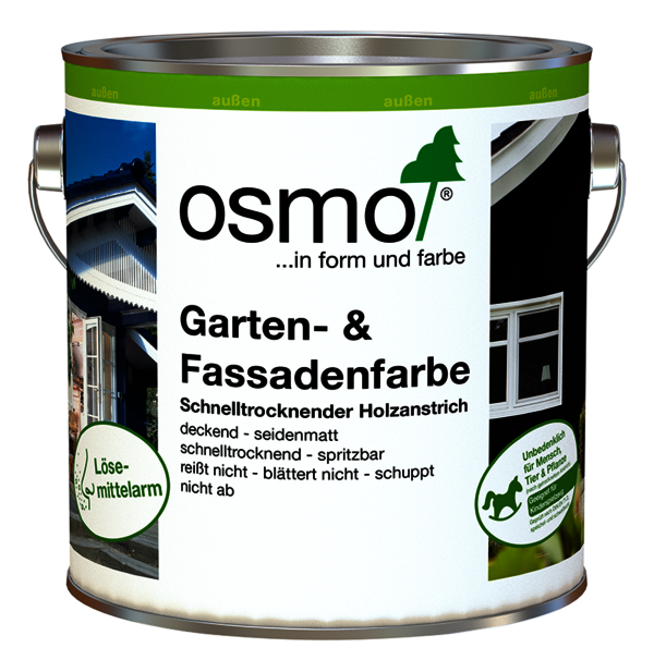 Osmo Garten- & Fassadenfarbe im Farbton Englisch Grün – für die Fensterläden aus Holz für den Vierkanthof – Referenz