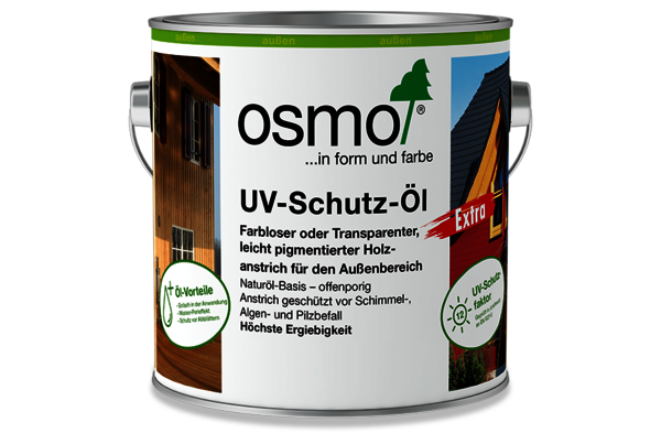 Passender Schutz vor Sonne und Pilzbefall – Osmo UV-Schutz-Öl Extra 420 farblos schützt das Holz vor dem Vergrauen und vor Schimmel-, Pilz- und Algenbefall langfristig mit bioziden Wirkstoffen. Schutz vor Sonnenstrahlung und Verfärbungen. Osmo Pflegetipps