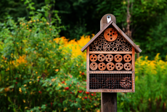 An insect hotel treated with Osmo coatings can be placed anywhere and offers insects valuable protection and living space.