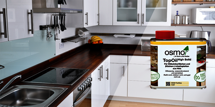 Osmo Holz und Color - TopOil for kitchen worktops, furniture and toys in the interior