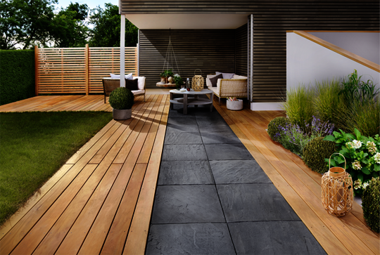 Osmo Garapa timber decking offers beautiful combinations and adds value to the garden