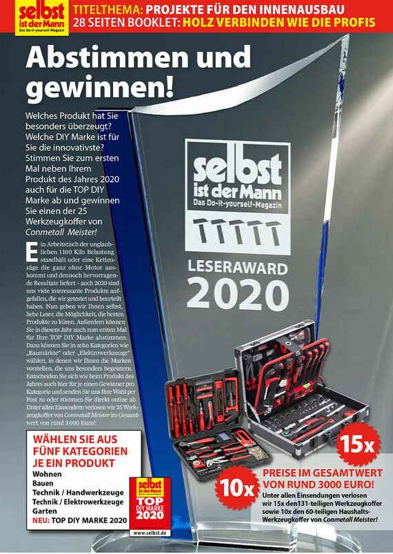 selbst ist der Mann: LESERAWARD 2020