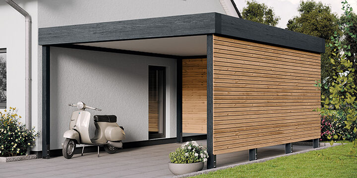 Osmo Holz und Color - Black Stripe - das klare Design für alle Fassaden mit der schwarzen Feder