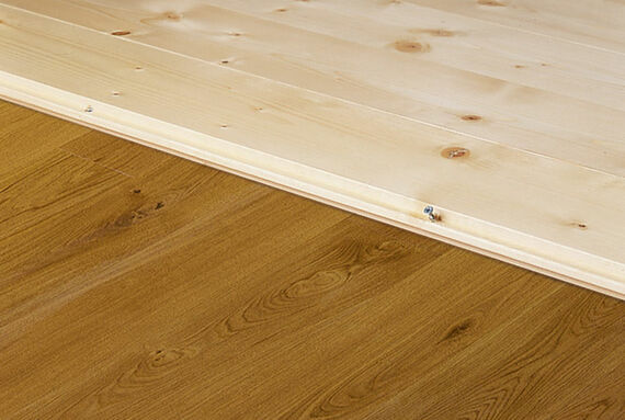 On existing flooring, Osmo solid wood floorboards can be laid in the opposite direction.