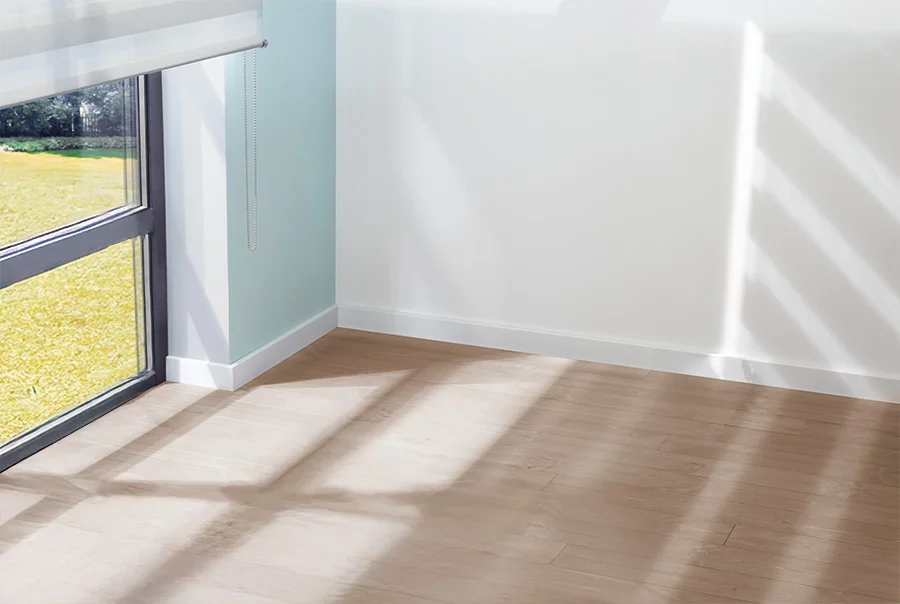 Fussleiste MDF Weiß verbaut