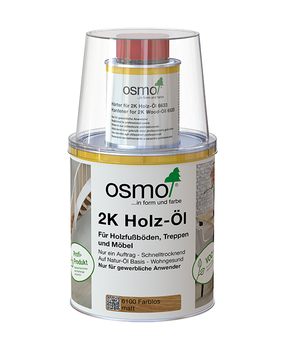 Osmo 2K Holz-Öl is based on natural oils and is 100 per cent free of solvents.