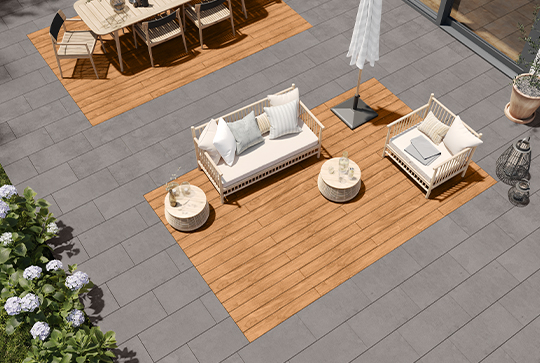Verbinde Holz und Keramik mit der neuen CEWO-Deck Terrasse von Osmo. Kombiniere verschiedene Materialien für das beste Nutzungsergebnis.